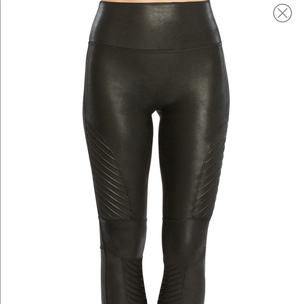 Spanx Faux Leather Moto Leggings